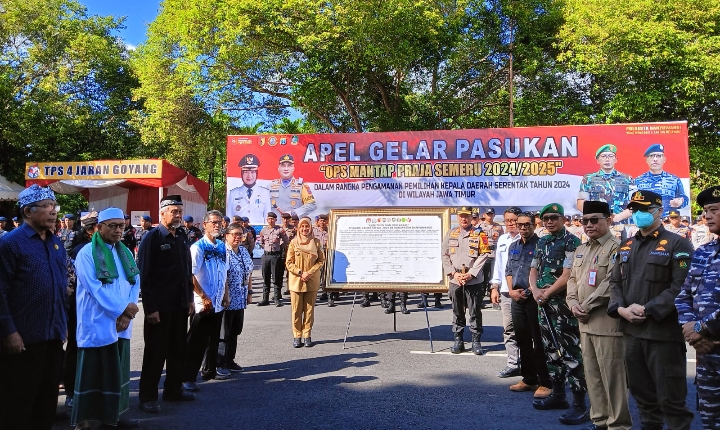 Dandim 0825/Banyuwangi Laksanakan Apel Gelar Pasukan dan Peragaan Sispamkota Tahun 2024