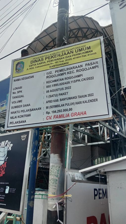 Ketua FRB Irfan Hidayat Soroti Proyek Pemasangan Paving di Pasar Rogojampi Terkesan Asal Jadi