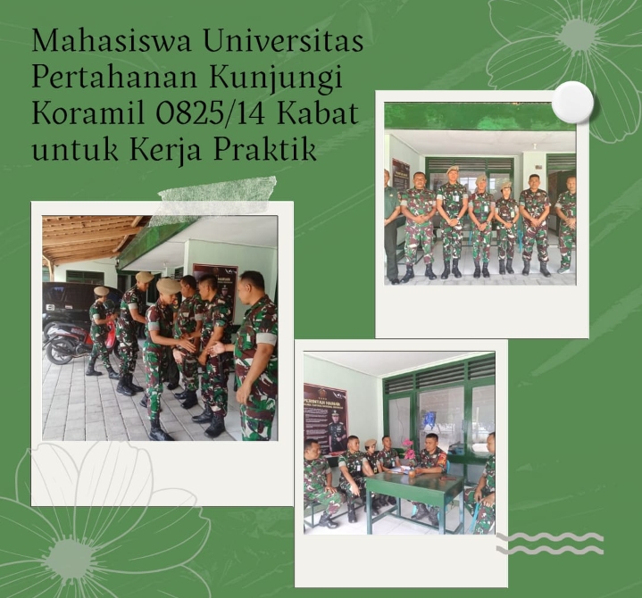 Mahasiswa Universitas Pertahanan Kunjungi Koramil 0825/14 Kabat Untuk Kerja Praktik