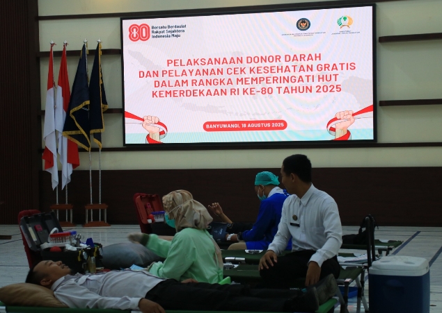 Meriahkan HUT ke-80 RI, 
Lapas Banyuwangi Gelar Donor Darah dan Cek Kesehatan Gratis