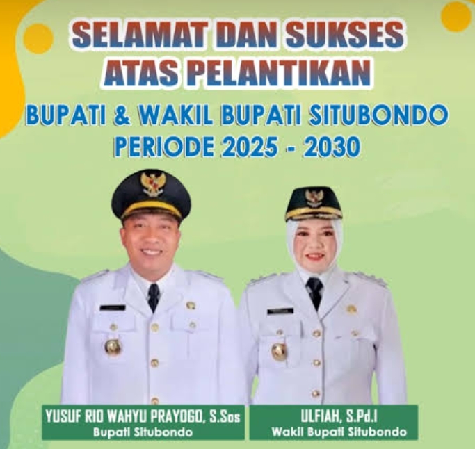 Selamat Mengabdi Bupati dan Wakil Bupati Situbondo Yusuf Rio Wahyu Nugroho dan Ulfiyah