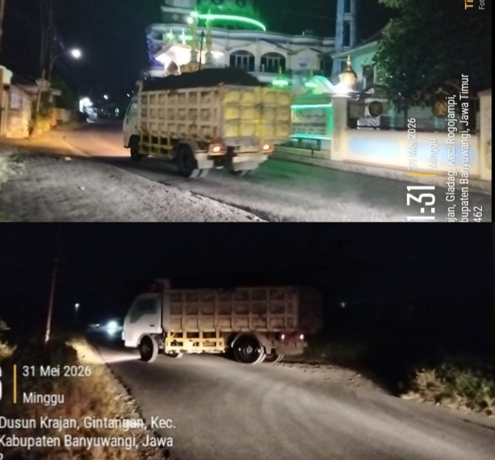 Tambang Galian C Beroperasi Pada Malam Hari di Dusun Susukan Kidul Banyuwangi, APH ?