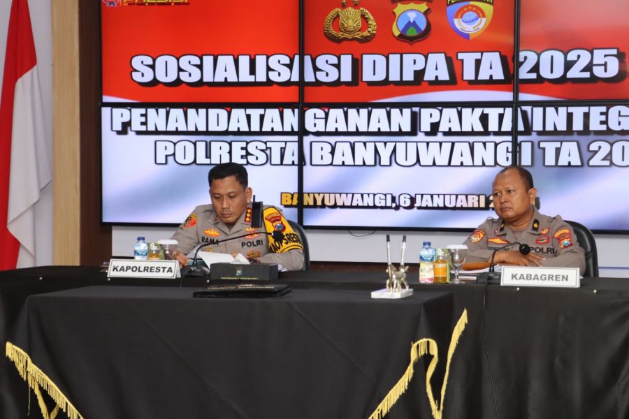 Tingkatkan Kinerja Dan Pelayanan, Polresta Banyuwangi Laksanakan  Gelar Sosialisasi DIPA TA 2025