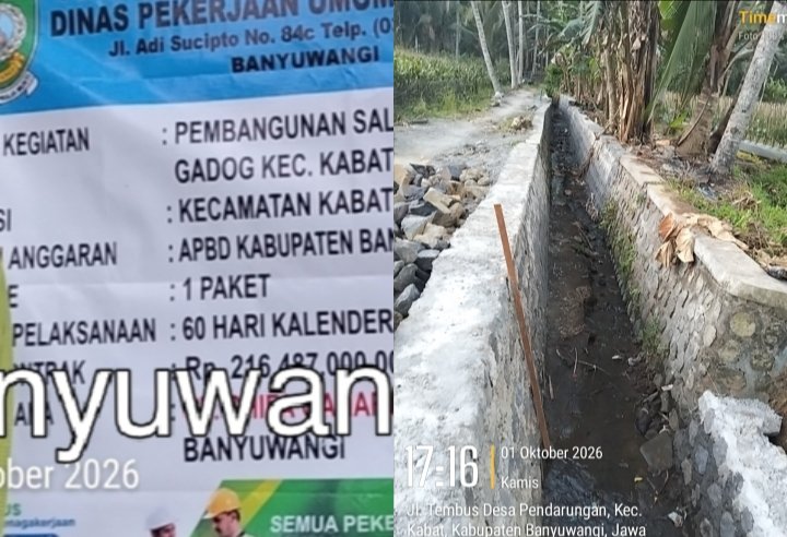 Tumbal Keserakahan! Proyek Irigasi Gadog Kabat Banyuwangi Diduga Asal-asalan