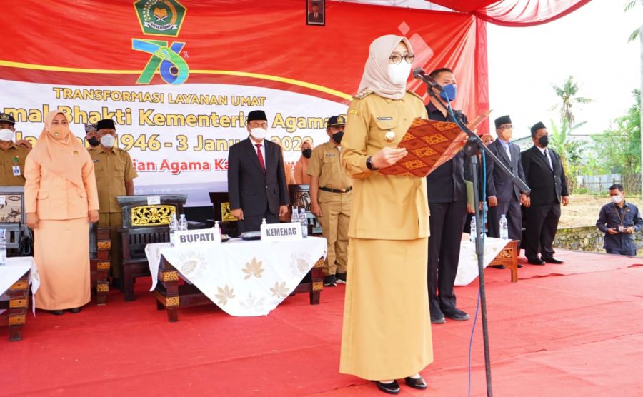 Upacara HAB ke 76 Kemenag, Bupati Tekankan Pentingnya Kerja Sama