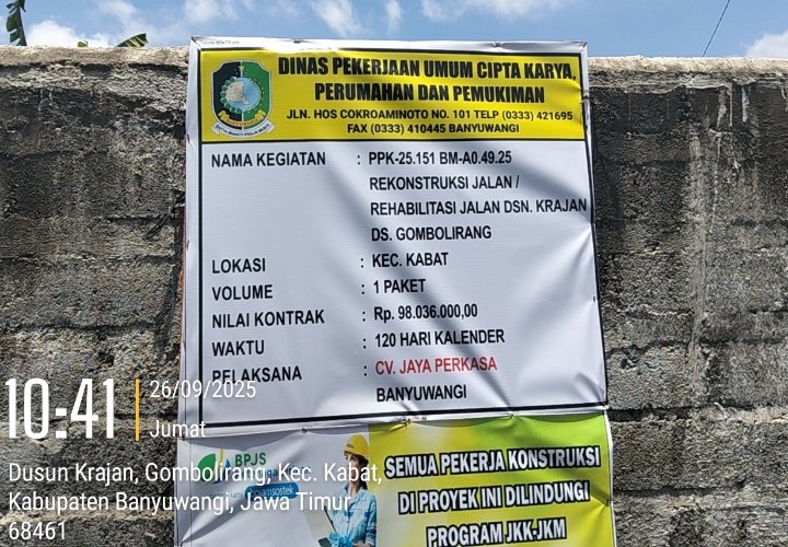 Warga Berterimakasih,Jalan di Dusun Krajan Gombolirang Banyuwangi Telah Selesai Dikerjakan